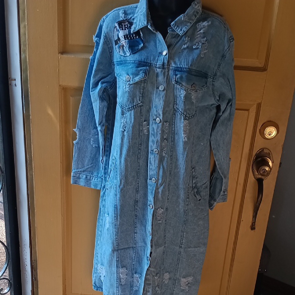 Thrill Blue Distressed Jean Jacket